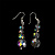 Серьги с хрусталиками серый хамелион