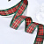 1"(25mm)Gingham Ribbon B401 лента тканевая в клетку 10 ярдов красно-зелёная