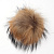 Натуральный меховой помпон с ниточкой 12 см натуральный окрас 