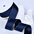 1-1/2"(38mm)Gold Metallic-Edge Grosgrain Ribbon 370 репсовая лента с золотым люрексом тёмно синяя