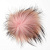 Натуральный меховой помпон с ниточкой 8 см светло-розовый