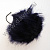 Искусственный меховой помпон 12 см  тёмно синий 20																													