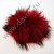 Натуральный меховой помпон с ниточкой 8 см бордовый