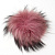 Натуральный меховой помпон с ниточкой 12 см лиловый