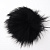Натуральный меховой помпон с ниточкой 8 см чёрный