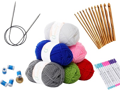 Пряжа и инструменты для вязания