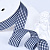 1"(25mm)Gingham Ribbon A066 лента тканевая в мелкую клетку 10 ярдов тёмно синяя