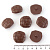 Пуговица 30 мм на ножке под плетённую кожу тёмно коричневая 10 шт