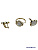 Набор (серьги кольцо) родиевое покрытие перламутровый "клевер" в золотой оправе Korea 