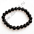 Браслет 8 мм имитация камня чёрный агат 